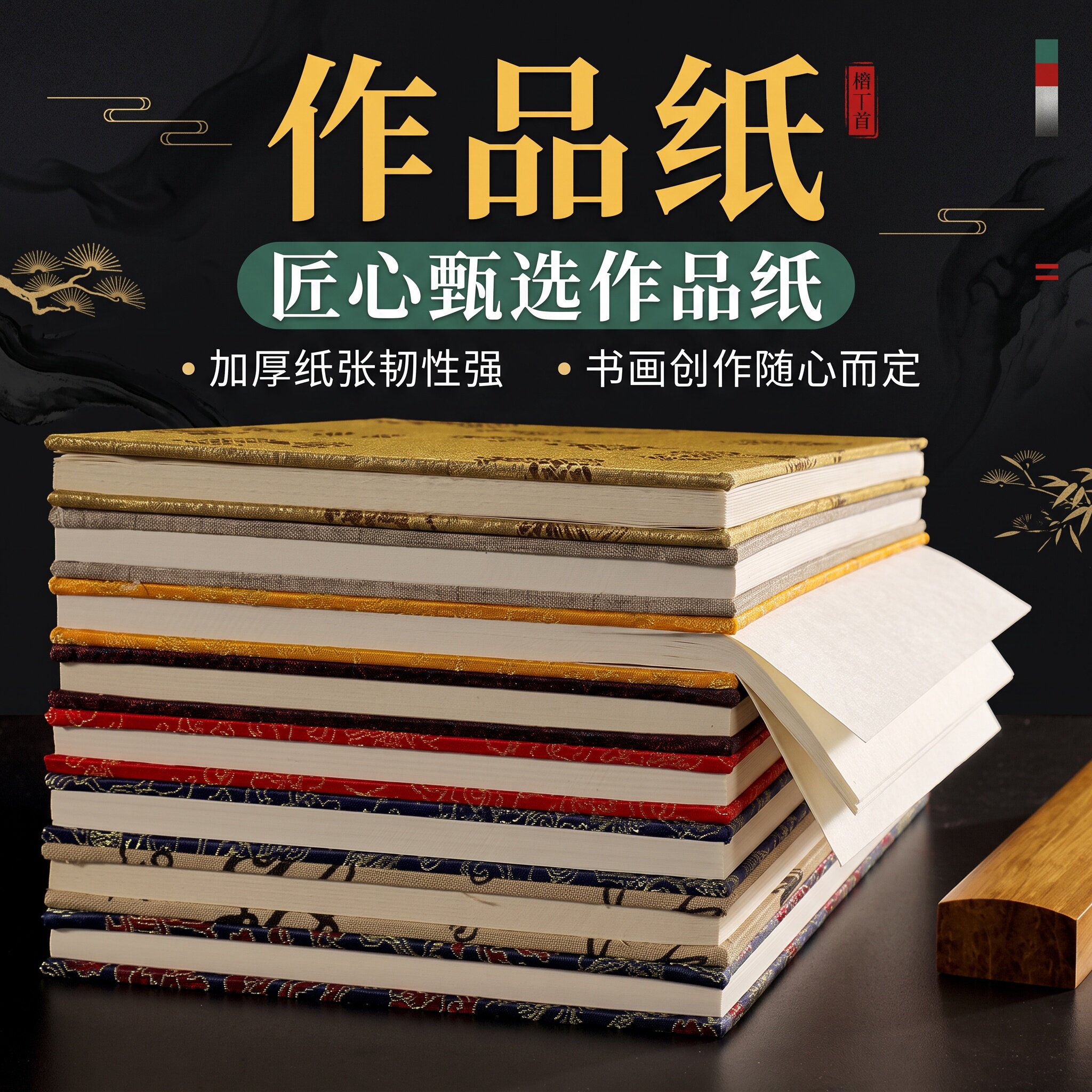 加厚半生半熟书画纸册页图片
