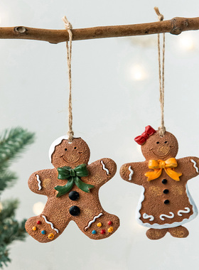 诺琪 圣诞姜饼人迷你挂件圣诞树装饰小挂件场景圣诞节装饰品