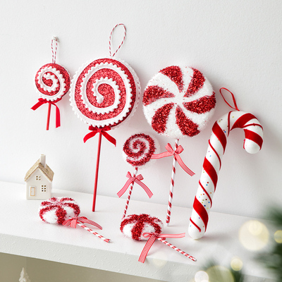 诺琪 圣诞节装饰品特大号圣诞拐杖糖果圣诞树装饰挂件ins拍摄道具