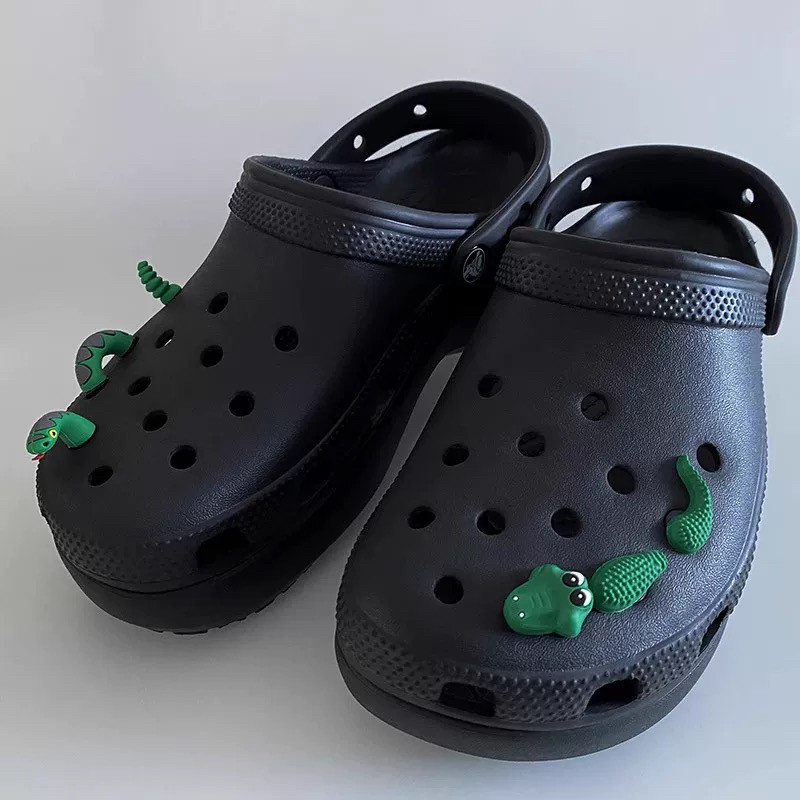 酷炫新款3D立体洞洞鞋鞋花diy鞋扣crocs配饰装饰龙蛇海洋装饰扣