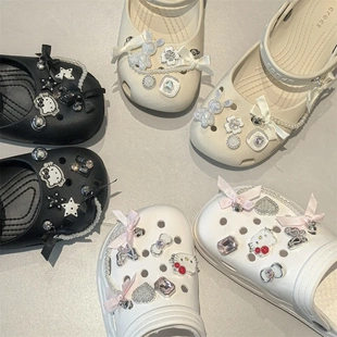 芭蕾风玛丽珍洞洞鞋鞋花珍珠蝴蝶结高级感猫咪DIY鞋花原创链条扣