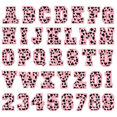 定制diy粉色奶牛斑点甜酷y2k字母数字洞洞鞋鞋花鞋扣crocs配饰