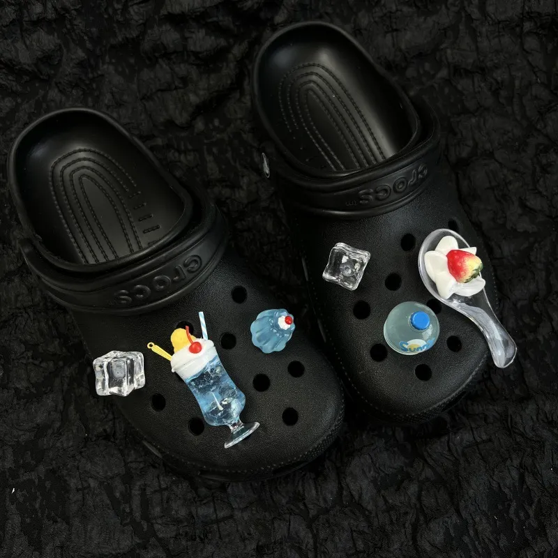 透明立体冰块DIY洞洞鞋配件透明仿真冰块夏日冰饮布丁鞋花鞋配饰