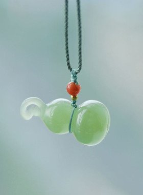 和田玉项链夏季葫芦吊坠晴水吊坠新中式晴水青玉女玉石高级感小众