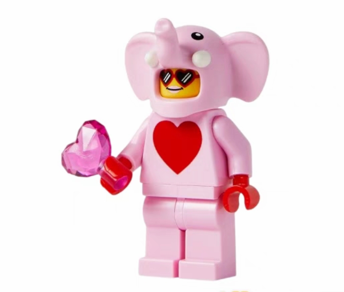 lego乐高BAM人仔粉色小象冬季男孩法师