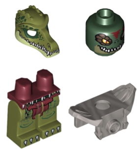 乐高 LEGO 70010 金狮神殿 气功传奇人仔配件帽子表情腿部盔甲