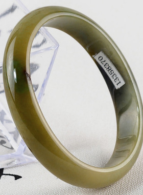 宏荔珠宝翡翠 老坑正品A货翡翠黄翡贵妃镯缅甸玉器手镯8370