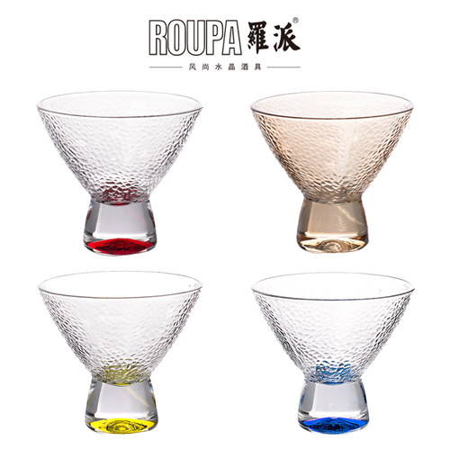 罗派（）铅玻璃ROUPA彩色锤纹杯