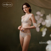 女性感薄款 宝诗嫣法式 内衣套装 小胸聚拢胸罩无钢圈三角杯蕾丝文胸