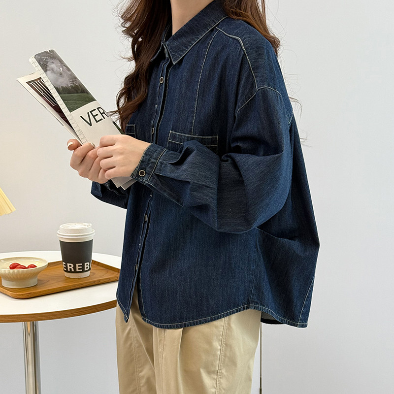 少量特价牛仔衬衫女宽松长袖