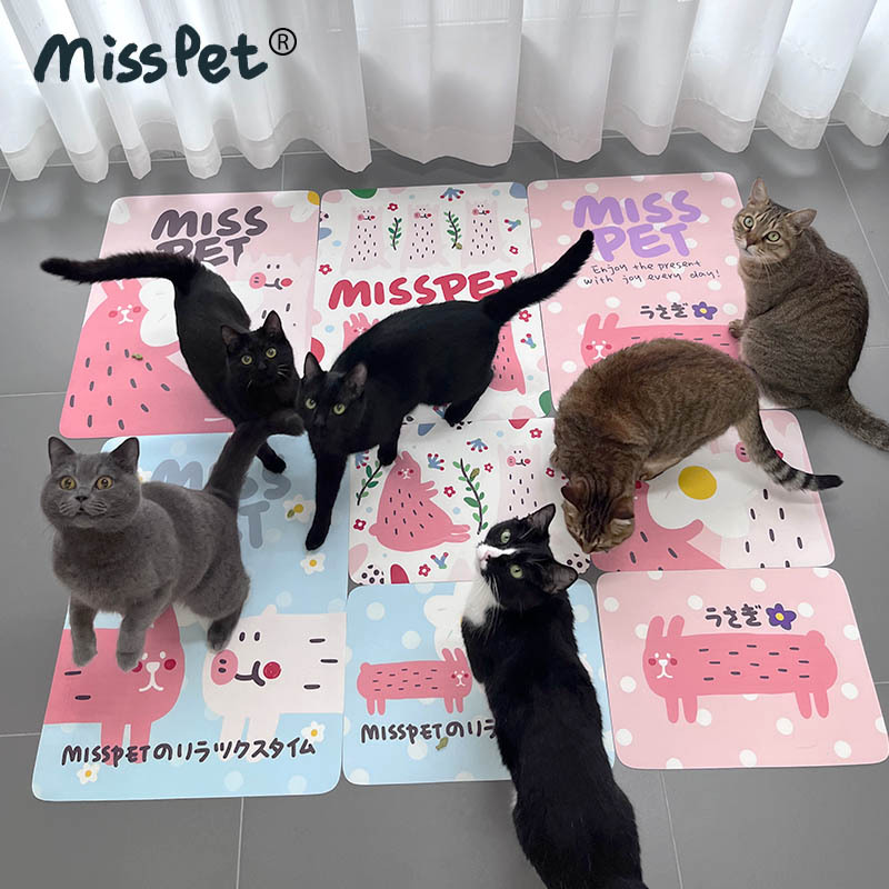 网红设计高颜值MISSPET可爱粉嫩猪兔多功能餐垫猫狗餐垫防水防潮
