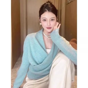 【现货+送运费险】2023春秋新款小众设计感法式温柔气质针织衫女