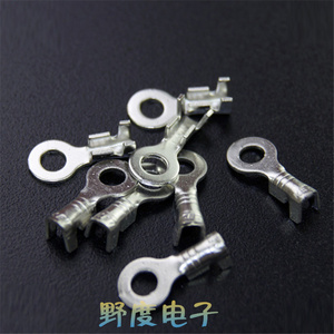 2.2圆形接线片 2.0地环接线端子压线脚 O型接地片铜鼻子线耳100个