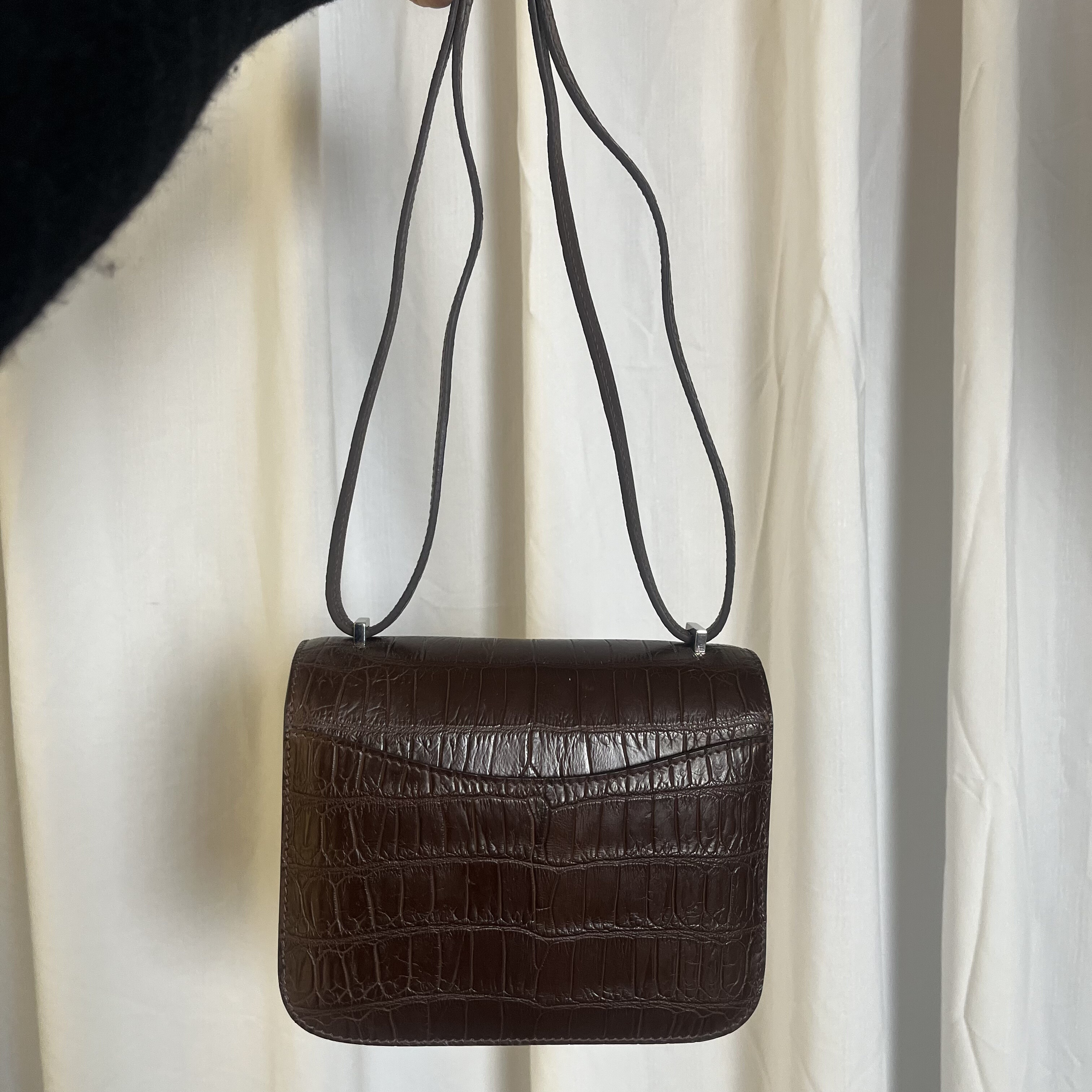 2025秋季新品进口鳄鱼皮18康康包女士手提包休闲全手工缝