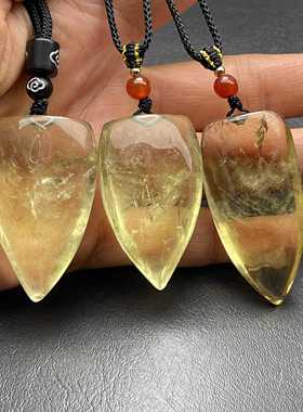 礼物男女款黄水晶吊坠原石