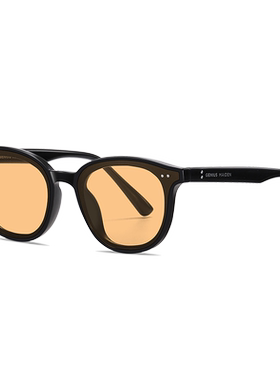 黑框茶色墨镜女潮2022年新款太阳眼镜女防紫外线网红圆脸大脸显瘦