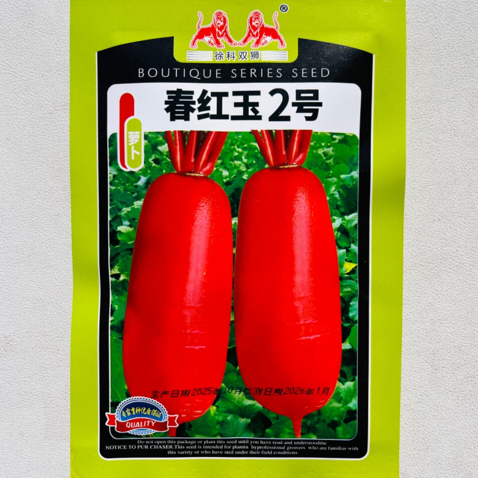 春红玉2号红萝卜种子抗病杂交红皮白肉萝卜种籽春秋季播蔬菜种孑