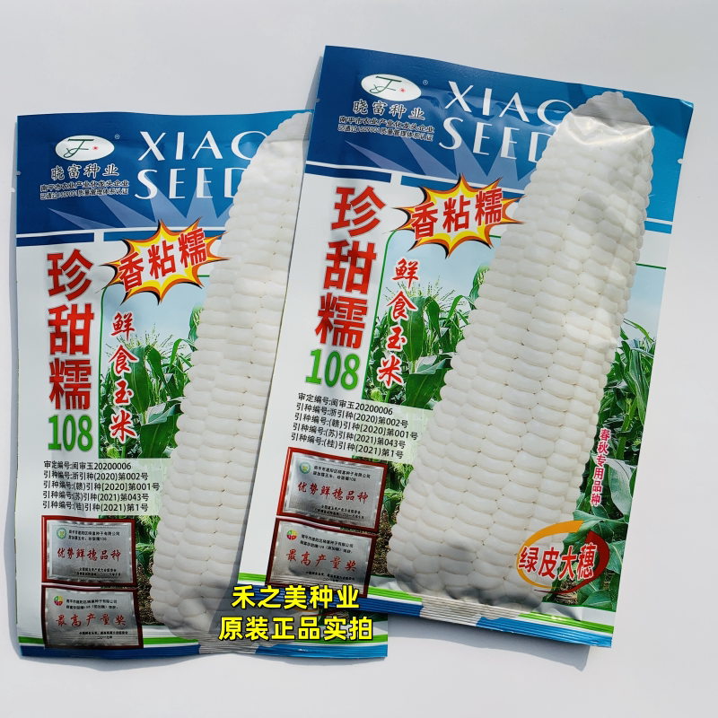 晓富珍甜糯108白甜糯玉米种籽子大田春秋高产大棒型甜加糯白玉米
