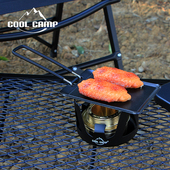 超小不粘烧烤盘方形烤肉盘牛排烤盘铁板烧户外露营便携纯铁煎烤盘