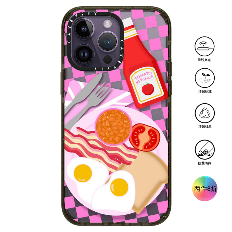 香港代购Casetify 早餐  适用iPhone16/15/14/13/12/Pro/Max手机壳