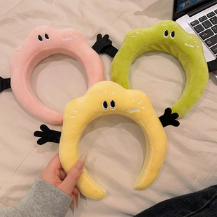 新款卡通2025秋冬搞怪毛绒发箍洗脸专用发卡发带头饰高颅顶头箍女