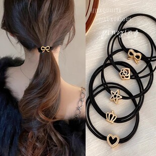 韩系发圈女2024新款 高级感扎头发皮筋头绳百搭高弹力发绳皮套头饰