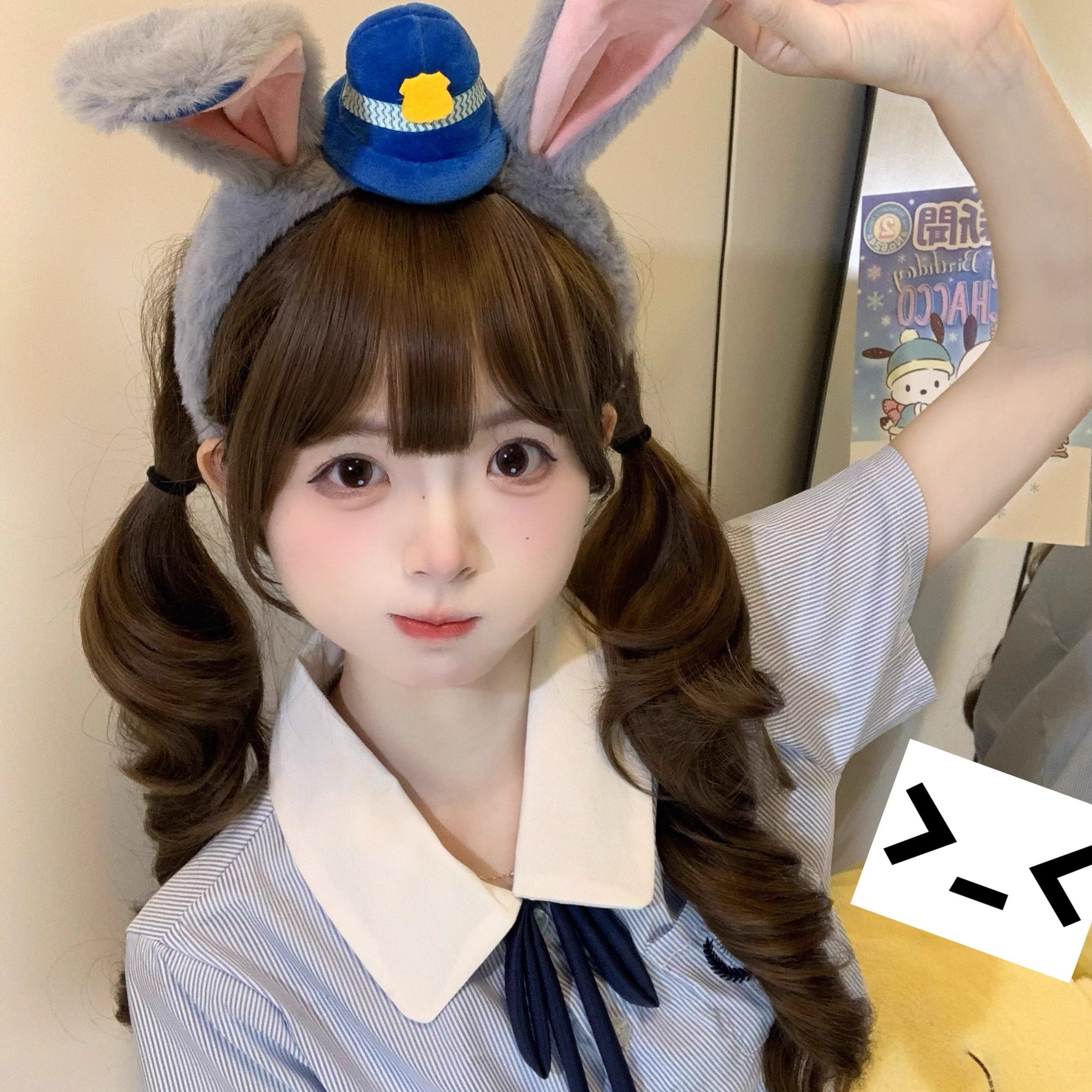 疯狂动物城可爱朱迪警官帽子头箍兔耳朵发箍超萌卡通发卡拍照头饰