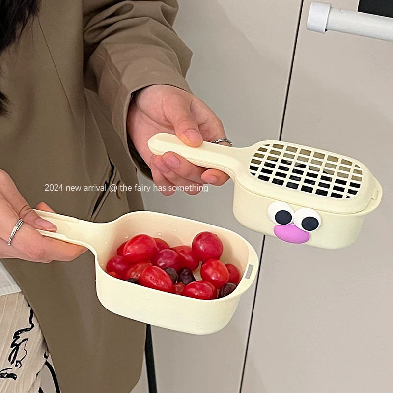 日式迷你洗水果神器新款家用清洗篮厨房小洗菜盆带手柄蓝莓沥水篮