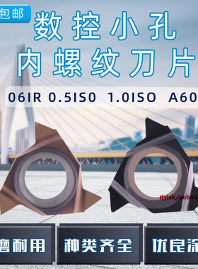 小孔内螺纹刀片小径牙刀片06IR A55 A60 1.0ISO 1.5ISO挑丝刀片