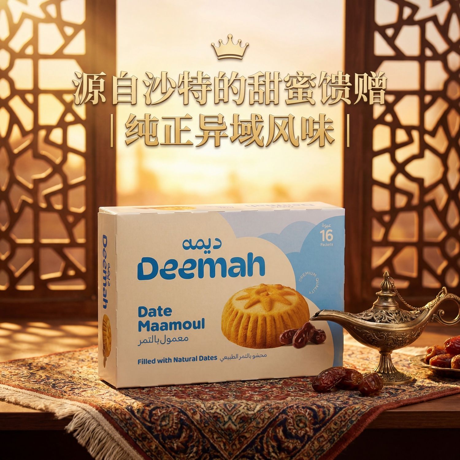 沙特阿拉伯进口Deemah贝思匠原装椰枣夹心曲奇中东夹心迷你饼干