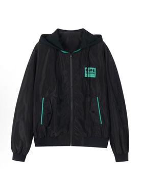 INXX Standby 撞色字母印花可拆卸帽子夹克外套黑色XMD1140433