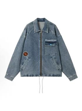 INXX Standby 美式水洗潮牌翻领拉链牛仔外套蓝色XME4141377
