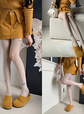 星云絮语2026春季氛围感微透蝴蝶水钻奶白色丝袜