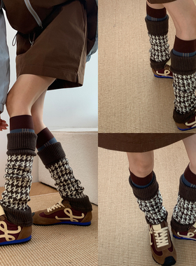 Cleanfit美学利器 2025冬季经典千鸟格Yiss绵柔羊毛翻边袜套DF