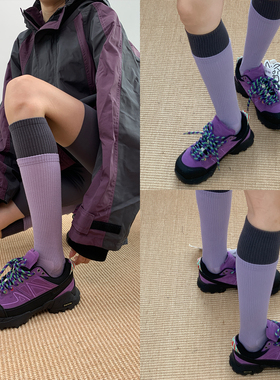 高级玩家的舒适圈」 2025冬季淡雾紫双罗口Yiss瑜伽压力小腿袜DF