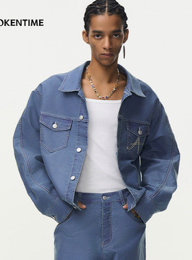 AWOKEN TIME 2025年秋新款男士休闲百搭上衣牛仔衣鼹鼠皮夹克外套