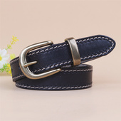 手工复古女士铜戒指头牛仔裤 百搭皮带女夏头层牛皮真皮腰带小众风