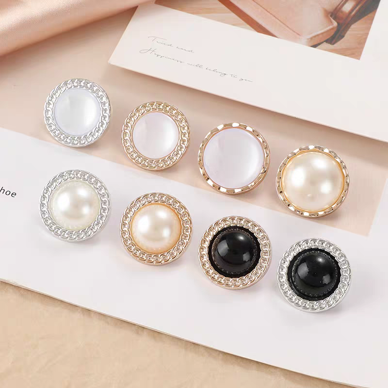 小香风圆形珍珠纽扣高端衬衫扣开衫衣服钮扣羊绒大衣毛衣外套扣子