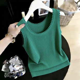 背心女 百搭显瘦无袖 冰丝针织吊带女夏季 打底上衣 200斤 大码