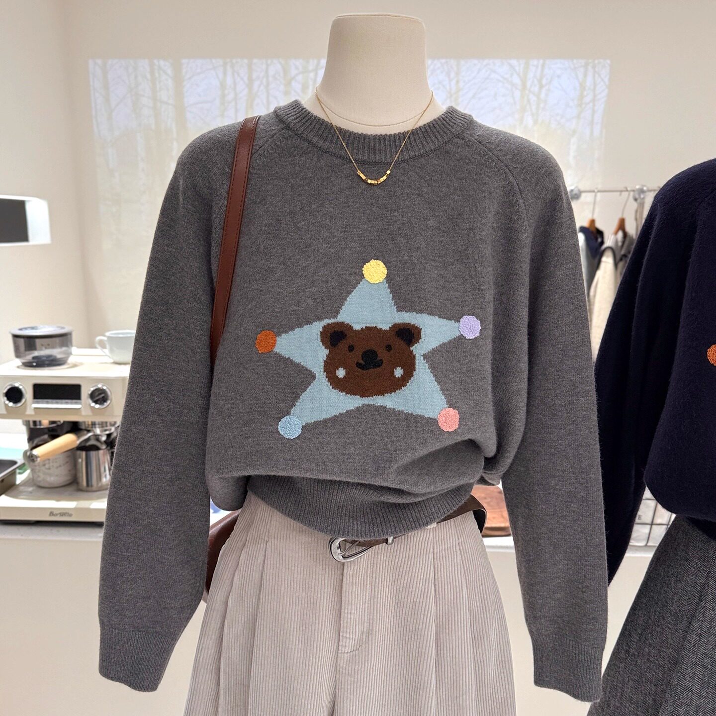 2025年新款圆领提花毛衣女秋冬季减龄韩系上衣宽松显瘦针织打底衫,女装/女士精品,大码内搭,淘宝优惠券,粉丝福利购,淘宝优惠卷