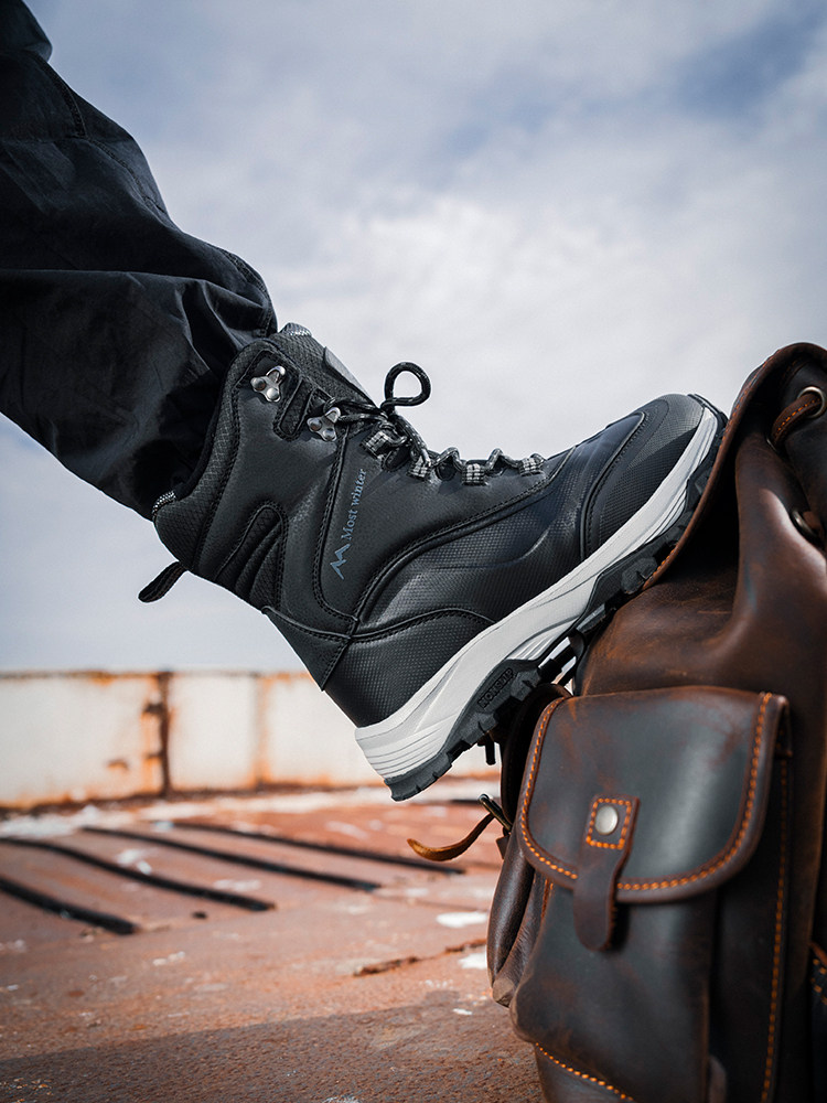 MENS WINTER WINTER BOOTS FLEECE THICKENED SNOW BOOTS MENS HIGH-TOP MARTIN BOOTS WATERPROOF AND NON-SLIP MENS NEW WARM BOOTS