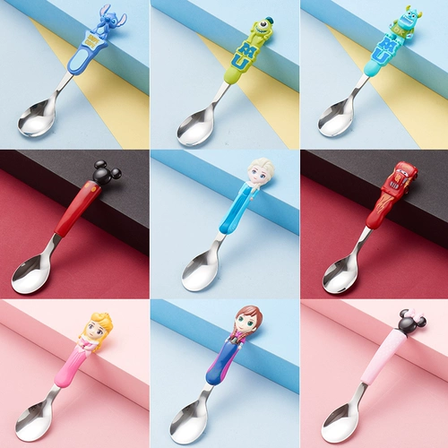 Дисней, детская ложка из нержавеющей стали для еды для домашнего использования, милый стульчик для кормления, посуда, палочки для еды, вилка, комплект
