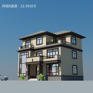 新中式别墅设计图纸自建房 仿古建筑施工图全套复式 豪华别墅设计