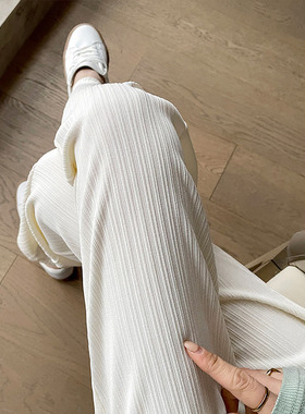 冰丝阔腿裤女高腰垂感休闲小个子裤子夏季新款薄款直筒防晒裤子潮