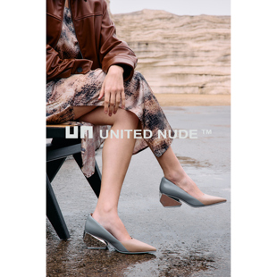 UNUNITEDNUDE秋冬新Ricky Pump Mid百搭拼接色异型跟时尚女鞋单鞋