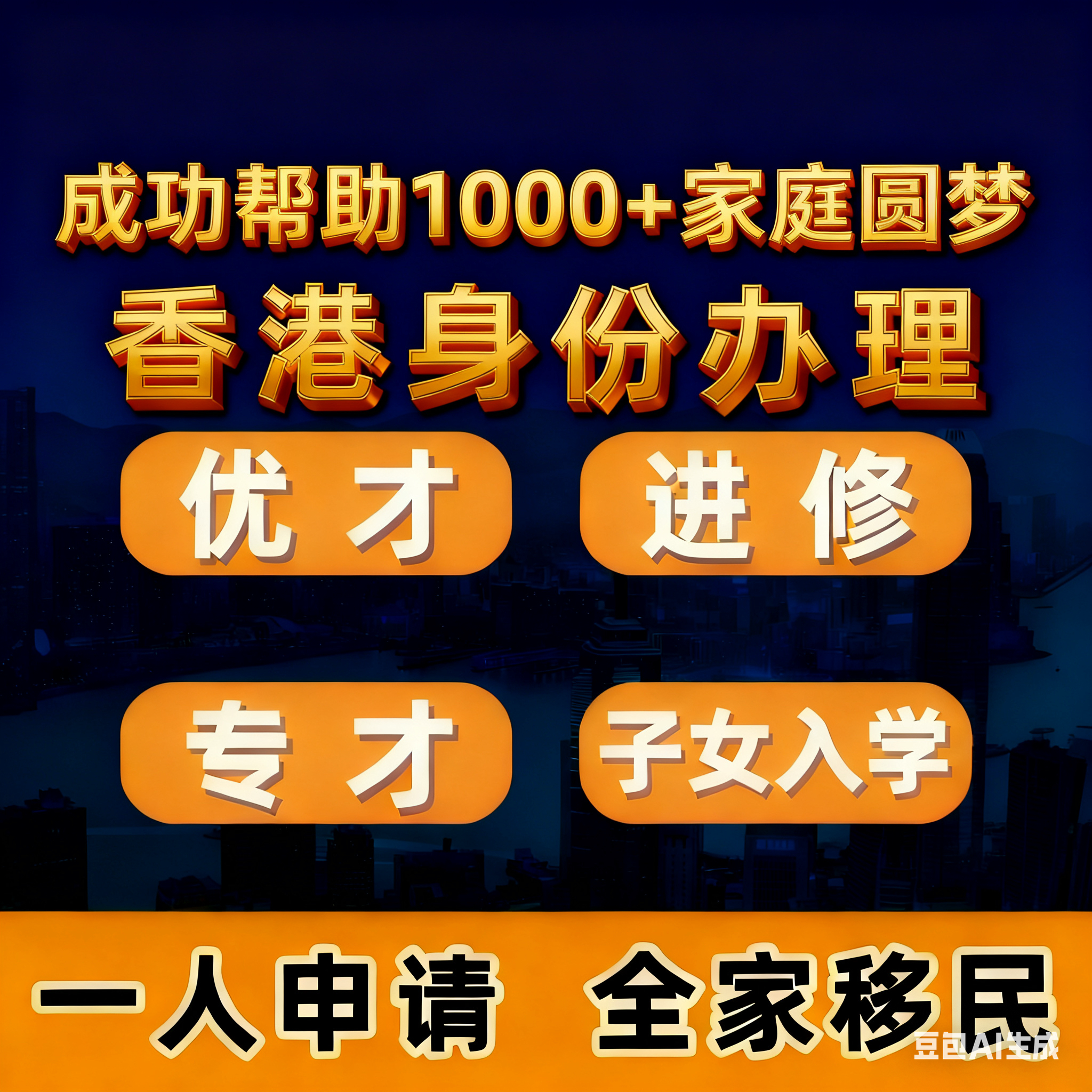 香港身份办理专才优才高才计划身份申请投资移民香港落户续签服务 - 实物图
