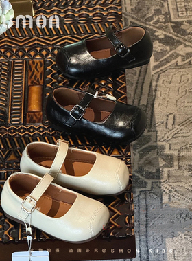 女童皮鞋公主鞋2025春季新款小女孩黑色英伦风软底儿童单鞋漂亮鞋