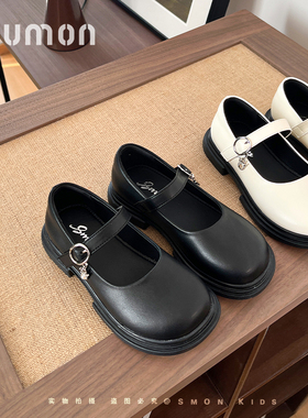 女童皮鞋春秋单鞋中大童学院风黑色皮鞋儿童玛丽珍鞋小女孩公主鞋