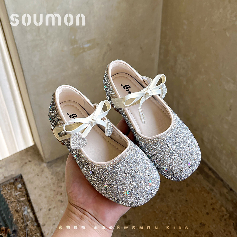 书萌女童公主鞋配礼服2026春秋新款儿童高跟鞋皮鞋中大童单鞋软底