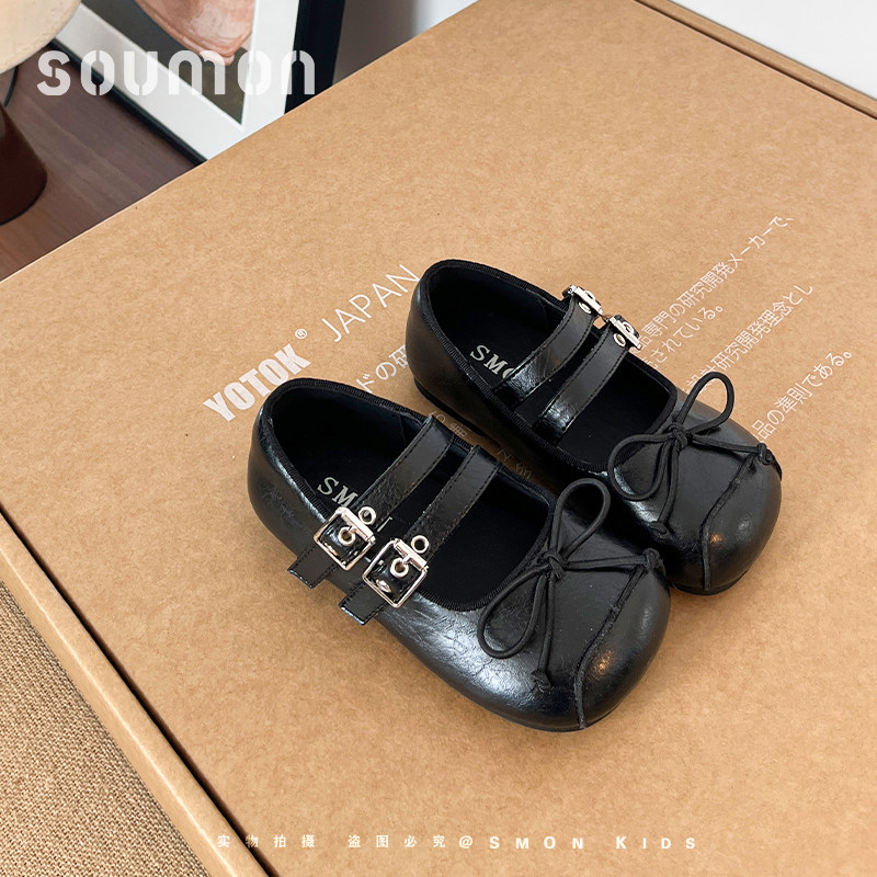 书萌儿童皮鞋2026春季新款复古双扣带蝴蝶结玛丽珍鞋平底芭蕾舞鞋,童鞋/婴儿鞋/亲子鞋,皮鞋,淘宝优惠券,粉丝福利购,淘宝优惠卷